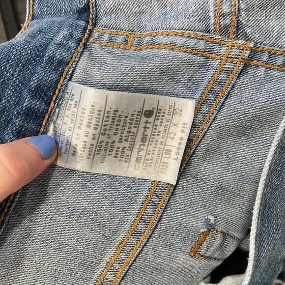 CARHARTT Jeans Mens 42x32 Blue Loose Straight Medium Wash - Picture 10 of 10